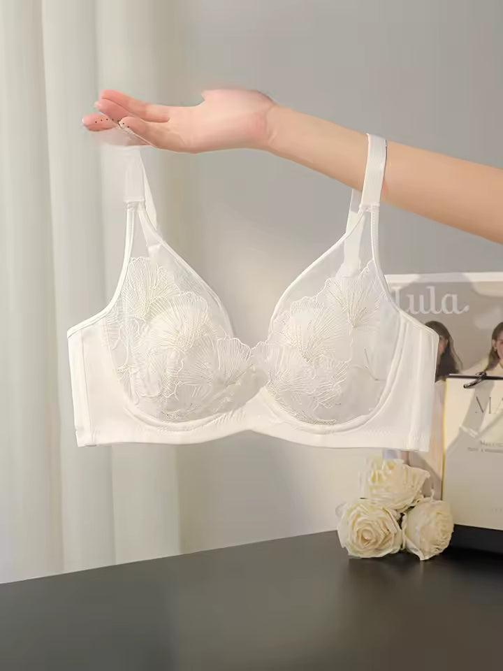Rabbit Ears Cup Ultra-thin Underwear Big Breasts Show Small Anti-sag Bra